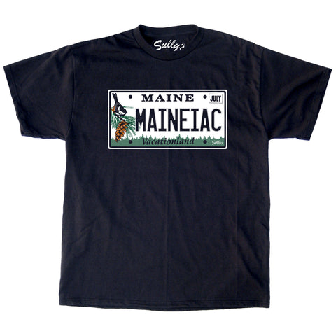 Maineiac - License Plate - T-Shirt