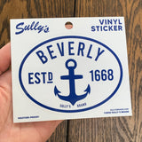 Beverly "Anchor" Oval Sticker (White)